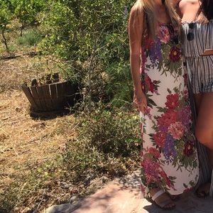 SHOW ME YOUR MUMU flowy white floral maxi dress with high low cut